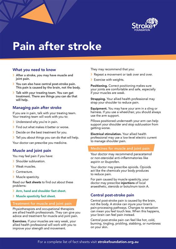 Fact sheet - Pain after stroke