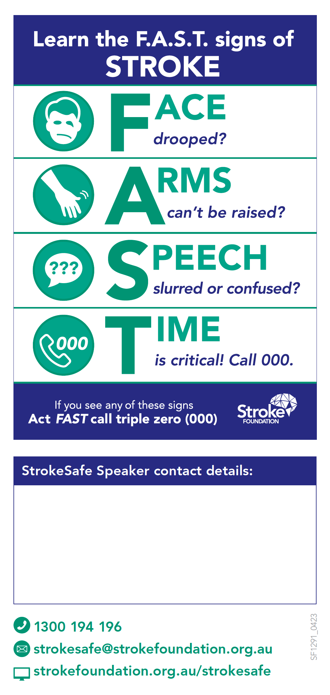 StrokeSafe Talks Promotional Flyer