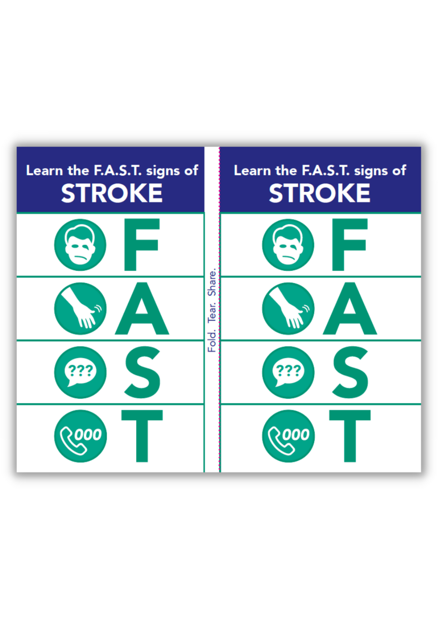F.A.S.T. wallet cards - Icon version