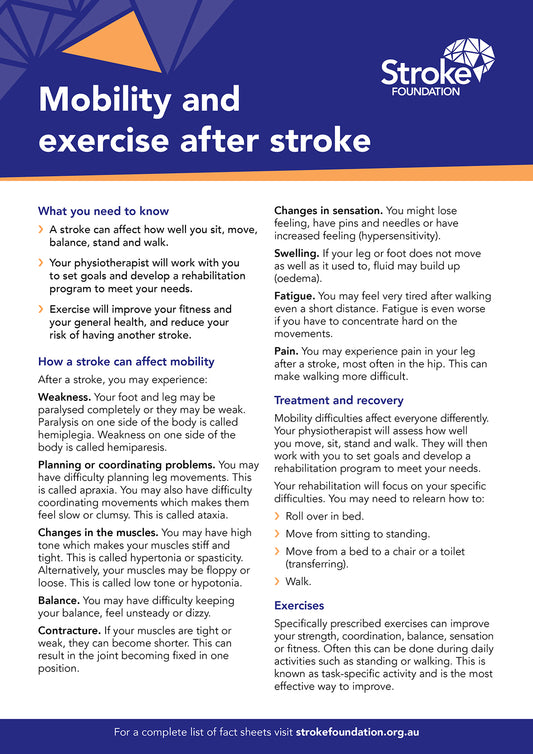 Fact sheet - Mobility and exercise after stroke