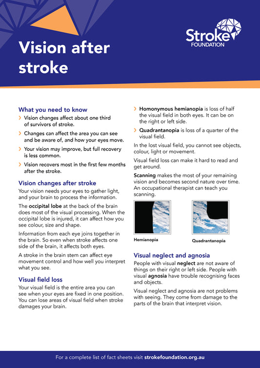 Fact sheet - Vision loss after stroke