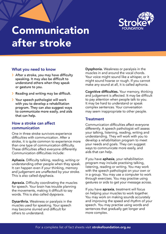 Fact sheet - Communication after stroke