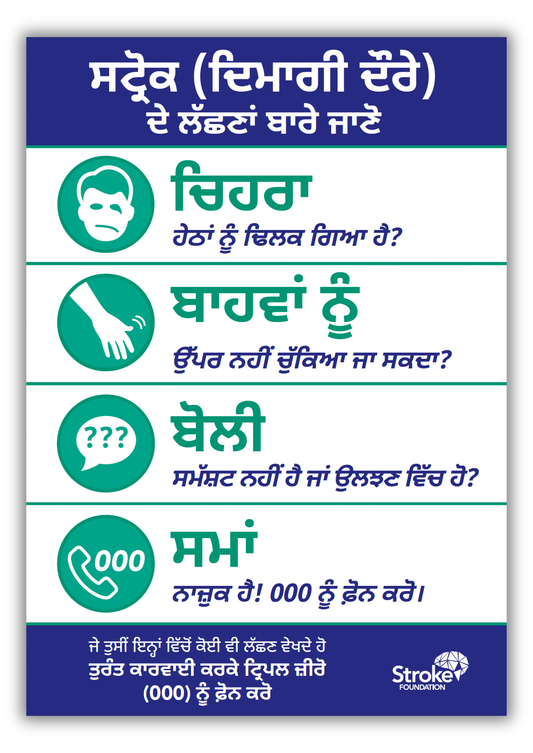 F.A.S.T. fridge magnets -  ਪੰਜਾਬੀ (Punjabi)
