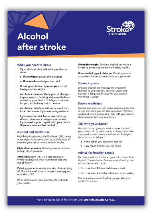 Fact sheet - Alcohol after stroke