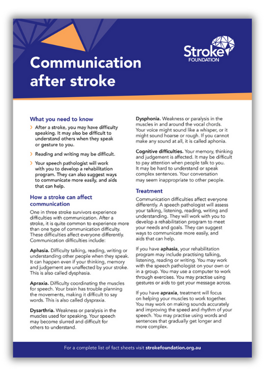 Fact sheet - Communication after stroke