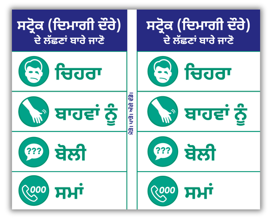 F.A.S.T. wallet cards - ਪੰਜਾਬੀ (Punjabi)