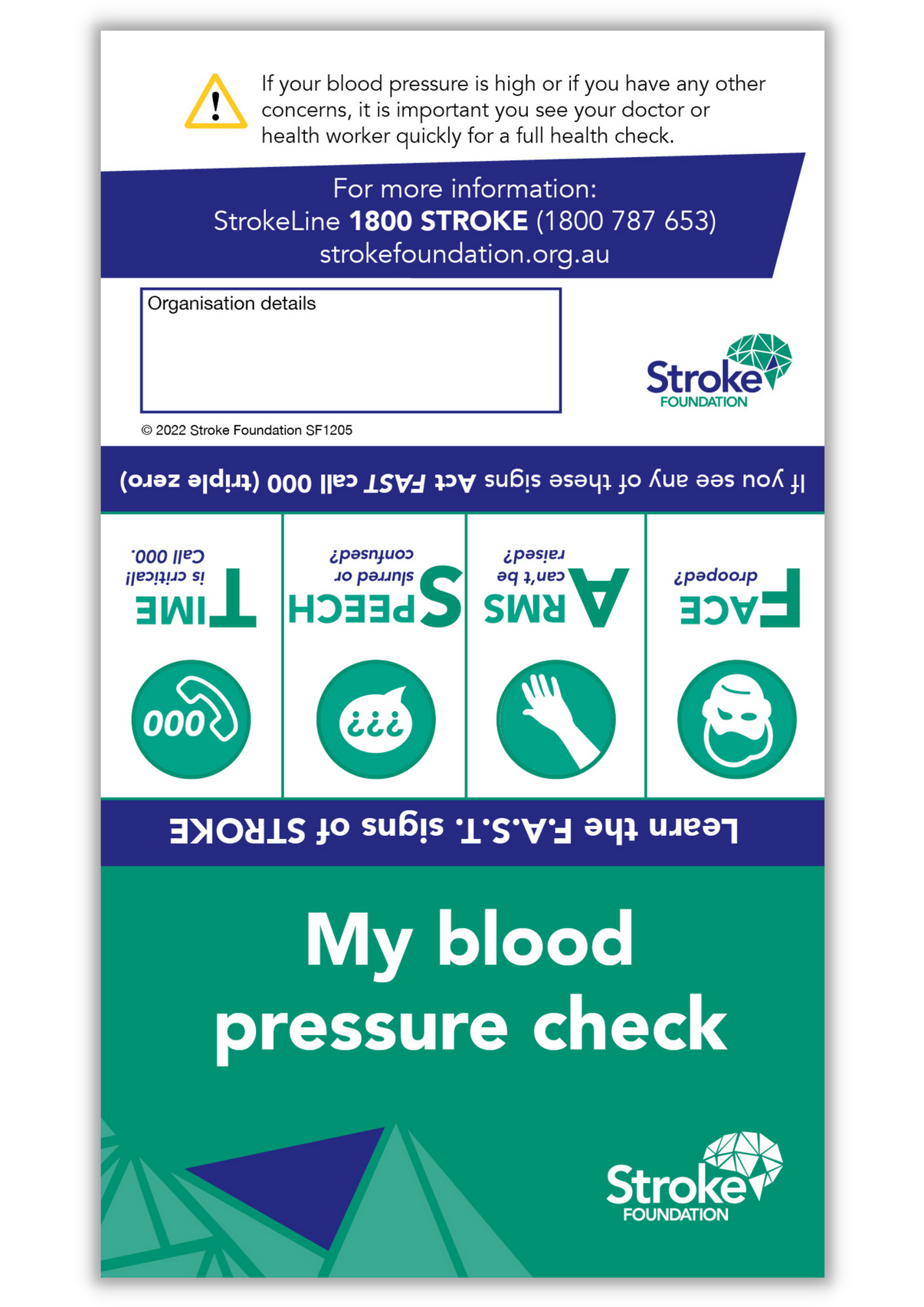 Blood Pressure Wallet Cards – Stroke Foundation Store