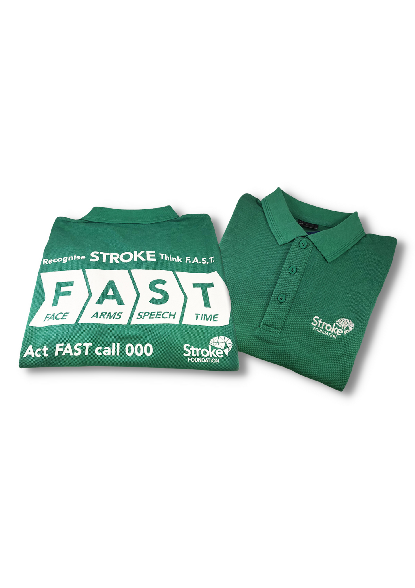 Green F.A.S.T. polo shirts