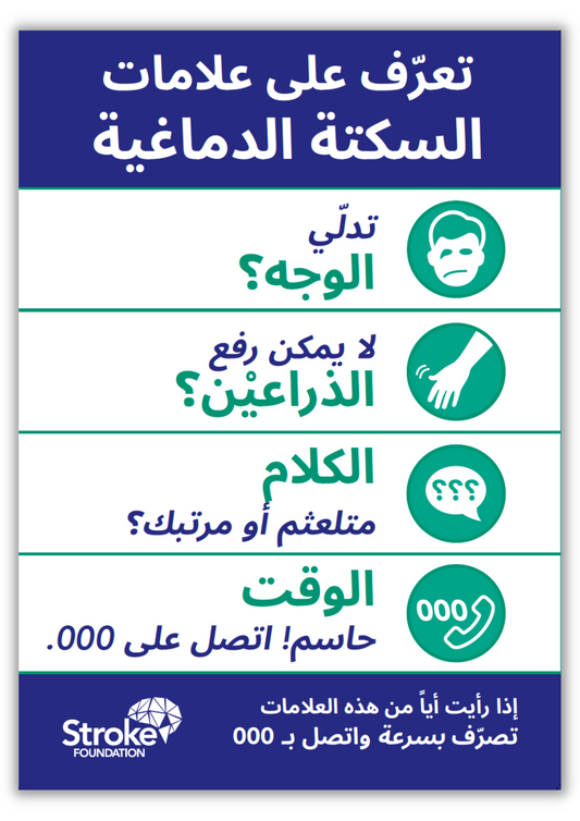 **NEW** F.A.S.T. poster (A4 size) - العربية (Arabic)