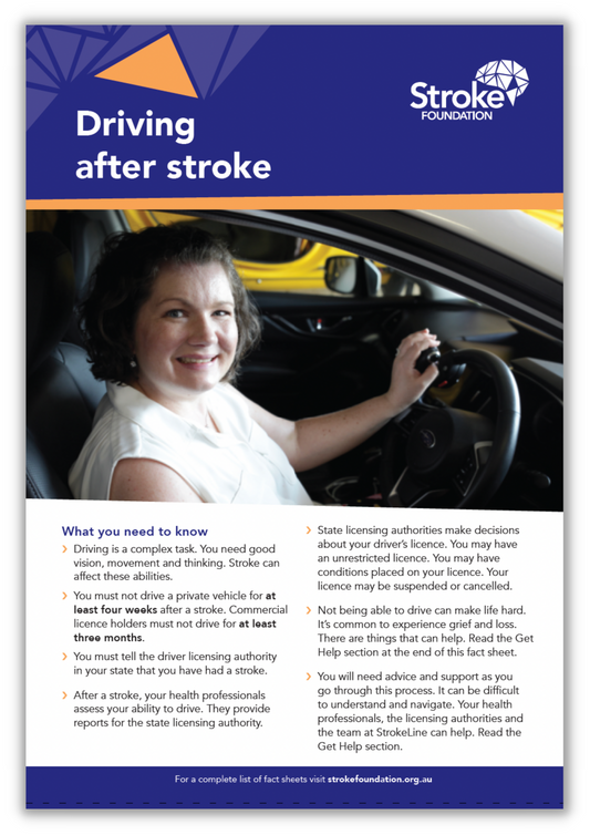 Fact sheet - Driving after stroke (50 pack)